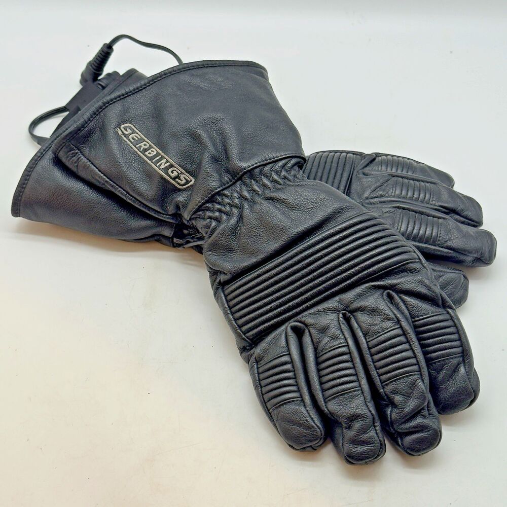 Gerbings Heated Gloves Men's M Thermolite 12 volt Black Leather Motorcycle Snow